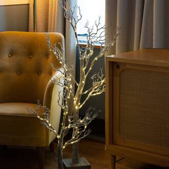 Sirius Tora Tree LED boom, bruin/wit met sneeuw bedekt bruin, wit