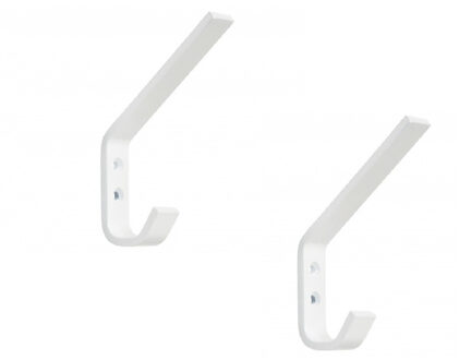 SIRO Kapstokhaak - 5x - wit - aluminium - 7,8 x 1,18 cm - haakje