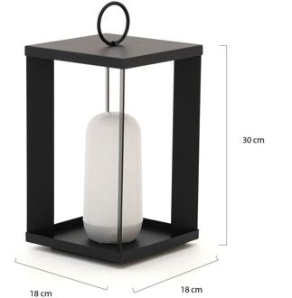 Siroco lantaarn led oplaadbaar dimbaar ø 18cm (h: 30cm) - Laagste prijsgarantie! Zwart
