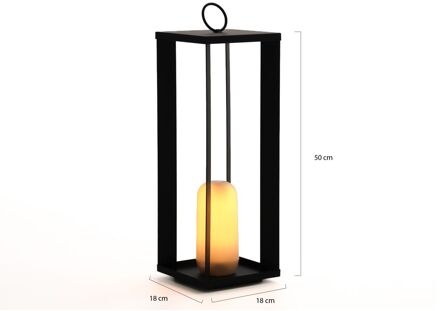 Siroco lantaarn led oplaadbaar dimbaar ø 18cm (h: 50cm) - Laagste prijsgarantie! Zwart