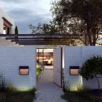 Sisal A/01 LED buiten wandlamp, light beige grafietbruin, beige