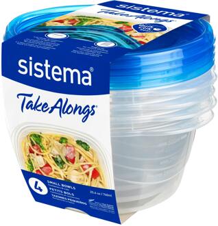 Sistema Keukengerei Sistema TakeAlongs Deep Square 1200 ml + 1200 ml + 1200 ml + 1200 ml