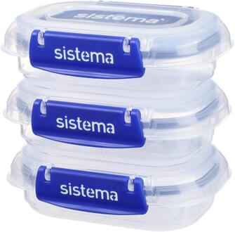 sistema® KLIP IT PLUS voorraadset, 3x 180 ml Transparent