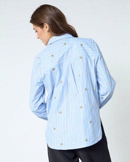 Sisters Point Blouse lange mouw 19645 istea-sh6 Blauw - S