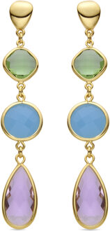 Sitin oorbellen afgewerkt in 18k geel goud Veelkleurig