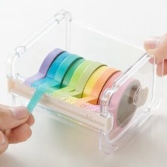 Sixone Creatieve Washi Tape Cutter Set Band Tool Kantoorbenodigdheden Tape Dispenser Met Tape Transparante Schoolbenodigdheden
