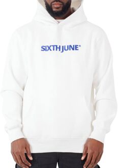 Sixth June Bicolor Logo Hoodie Heren wit - blauw - S