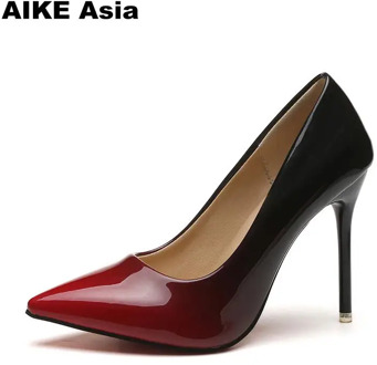 size 34-42 2019 Women pumps Fashion pointed toe patent leather stiletto high heels shoes Spring Summer Wedding Shoes woman #5891