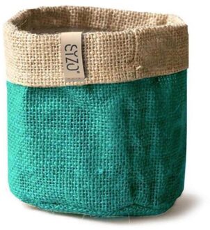 Sizo juten bloemen mand 20cm petrol