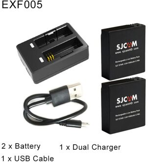SJ7 Ster Dual Charger + 2 Stuks Batterij 1000Mah Oplaadbare Li-Ion Batterij Voor Sjcam SJ7 Star Action Camera EXF005