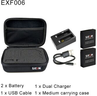 SJ7 Ster Dual Charger + 2 Stuks Batterij 1000Mah Oplaadbare Li-Ion Batterij Voor Sjcam SJ7 Star Action Camera EXF006