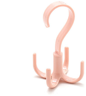 Sjaal Hanger Riem Zak Plastic S Haak Vier-Klauw Draaibare Magazijnstelling Hanger Opknoping Krachtige Vlees Huis Keuken Pot pan Hanger roze