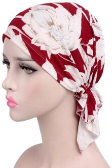 Sjaal Kanker Hoed Tulband Moslim Vrouwen Mutsen Bloemenprint Beanie Hoeden Motorkap Chimio Coton Hoeden Vrouwelijke # #