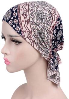 Sjaal Kanker Hoed Tulband Moslim Vrouwen Mutsen Bloemenprint Beanie Hoeden Motorkap Chimio Coton Hoeden Vrouwelijke # #