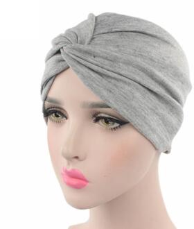 Sjaal Kanker Hoed Vrouwen Mutsen Tulband Moslim Hoofddoek Moslim Hoofd Bekledingen Bonnet Chimio Coton Vrouwelijke Hoeden #810 grijs