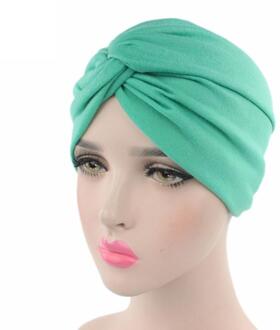 Sjaal Kanker Hoed Vrouwen Mutsen Tulband Moslim Hoofddoek Moslim Hoofd Bekledingen Bonnet Chimio Coton Vrouwelijke Hoeden #810 groen