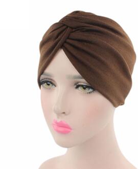 Sjaal Kanker Hoed Vrouwen Mutsen Tulband Moslim Hoofddoek Moslim Hoofd Bekledingen Bonnet Chimio Coton Vrouwelijke Hoeden #810 koffie