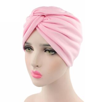 Sjaal Kanker Hoed Vrouwen Mutsen Tulband Moslim Hoofddoek Moslim Hoofd Bekledingen Bonnet Chimio Coton Vrouwelijke Hoeden #810 roze