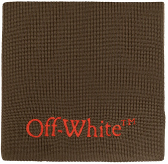 Sjaal met logo Off White , Brown , Heren - ONE Size