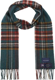 Sjaal Ruit Merino Wol Petrol - Rood