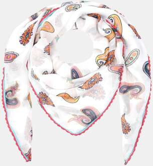 Sjaal st. tropez crochet crêpe wit paisley - One size