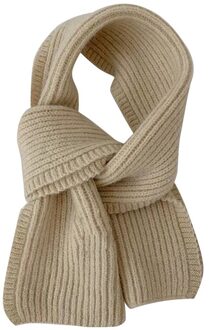 Sjaal Vrouwelijke Winter Effen Kleur Korte Wol Breien Student Herfst En Winter Japanse Zachte Kraag Alle-Match Beige