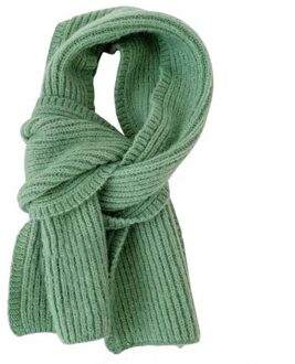 Sjaal Vrouwelijke Winter Effen Kleur Korte Wol Breien Student Herfst En Winter Japanse Zachte Kraag Alle-Match groen