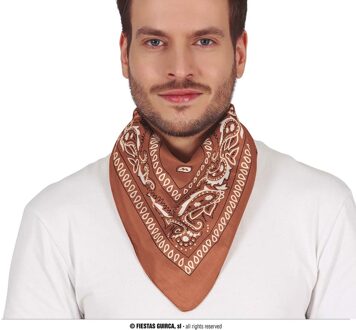 Sjaaltje Bruin Zakdoek Denim Bruin - Kastanje