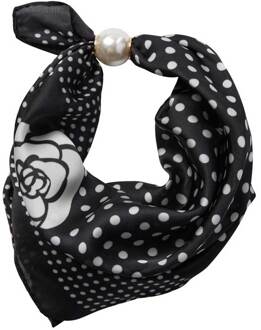 Sjaaltje met stippen Pearl  zwart - One Size,