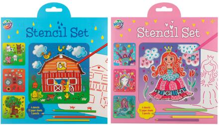 Sjablonenset met 5 potloden verschillende