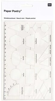 Sjabloon liniaal transparant geometrische vormen 20 x 12,5 cm - Liniaal