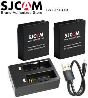SJCAM SJ7 Ster 2 stks SJCAM Batterijen Oplaadbare Li-Ion Batterij + Dual Charger voor SJ Cam sj7 Sport Actie dv camera Accessoires