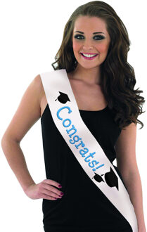 Sjerp Geslaagd 'Congrats' Wit Wit - Transparant, Multikleur - Print