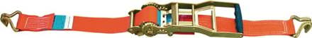 Sjorband | lengte 8 m | breedte 50 mm | met ratel met lange hendel + punthaak | LC omdr. 5000 daN | 1 stuk - 42515032 42515032