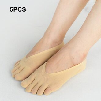 Skarpetki Damskie Orthopedische Compressie Sokken Vrouwen Teen Sokken Ultra Low Cut Liner Met Gel Tab Ademend Fre 5 huidskleur