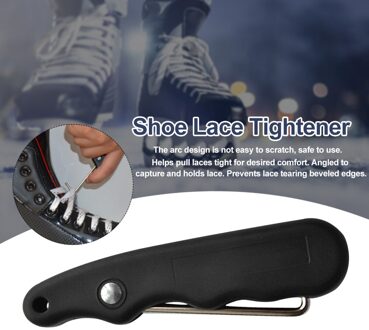 Skate Kant Tightener Zwart Duurzaam Voor Figuur Roller Ijshockey Met Uitgebreide Haak Handvat Universal Puller Praktische Draagbare