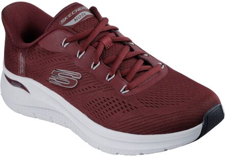 Skechers Arch Fit 2.0 Lestur Textiel Heren Bordeaux Sneakers Rood - EU 44.5 / UK 10