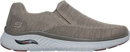 Skechers Arch Fit Crosser Locke Polyester Herentrainers Taupe