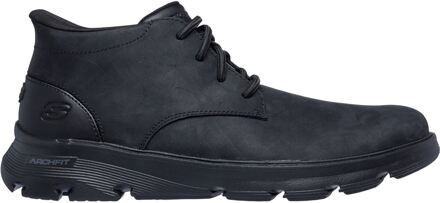 Skechers Arch Fit Garza Ridley Leren Zwarte Enkellaarzen Voor Mannen