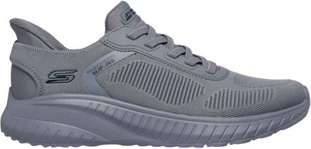 Skechers BOBS Sport Squad Chaos Solid Stap Textiel Heren Donkergrijze Sneakers Donkergrijs