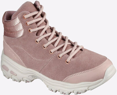 Skechers D'Lites Leren Dameslaarzen In Lichtroze Stoffig Roze