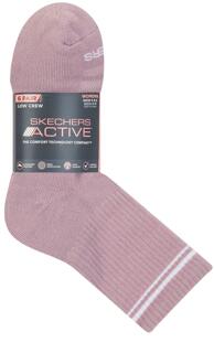 Skechers Dames/Dames Crew Sokken (Set van 6) (Roze/Wit/Grijs)