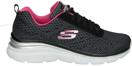 Skechers Damessneakers voor sportief wandelen flex appeal zwart/roze Kleurloos - 38