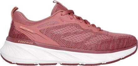 Skechers Edgeride Power Flow Textiel Dames Donker Mauve Sneakers Stoffig Roze