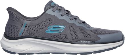 Skechers Equalizer 6.0 Textiel Heren Sneakers Charcoal/Blauw - maat EU 42 / UK 8 Houtskool