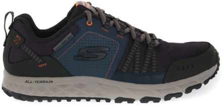 Skechers Escape Plan leren heren wandelschoenen - Blauw - Maat 41 - Extra comfort - Memory Foam