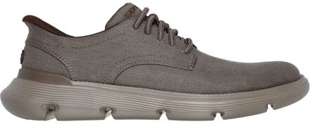 Skechers Garza Clive Cotton herenschoenen donker taupe met vetersluiting - EU 39/ UK 6
