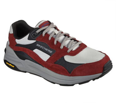 Skechers Global Jogger Leren Heren Bordeauxrode Sneakers Bourgogne - EU 42 / UK 8