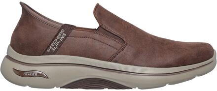 Skechers Go Walk Arch Fit 2.0 Quest Textiel Heren Bruine Sneakers - maat EU 46 / UK 11