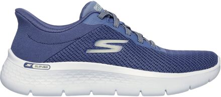 Skechers Go Walk Flex Textiel Dames Blauw/groene Sneakers - maat
